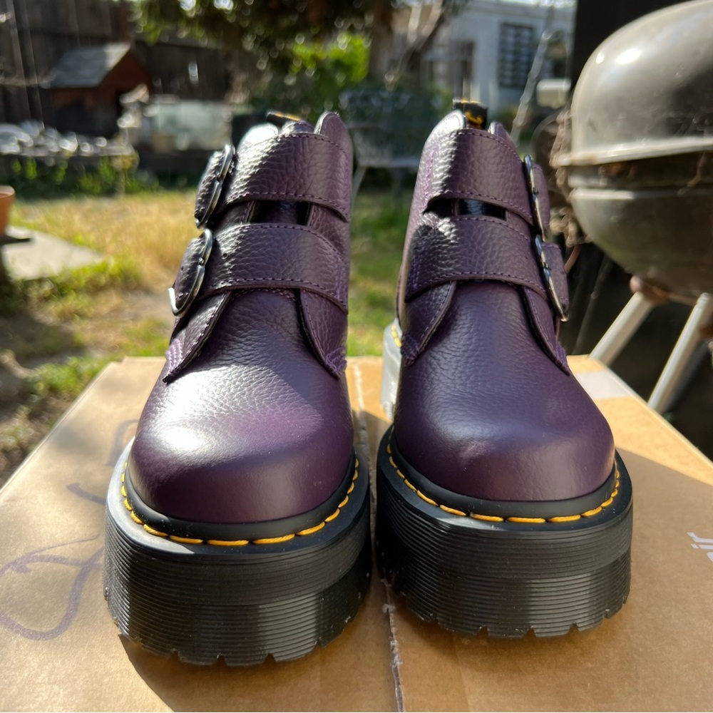 Devon heart leather platform boots